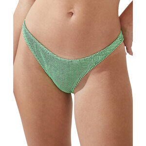 Cotton On Women Textured High Side Brazilian Bikini Bottoms Intense Lime Size S